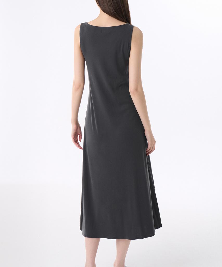MUSINSA STANDARD WOMAN Women'S Soft Jersey Flare Long Dress [Dark Grey]