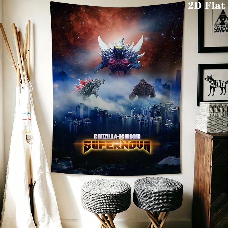 Godzilla Monsters Tapestry Background Cloth Wallmounted Background Cloth Christmas Gift Wall Decoration