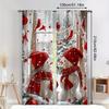 Christmas Snowman Printed Curtains Pole Bag Bedroom Living Room Decoration Home Curtain Polyester Perfect For Sitting