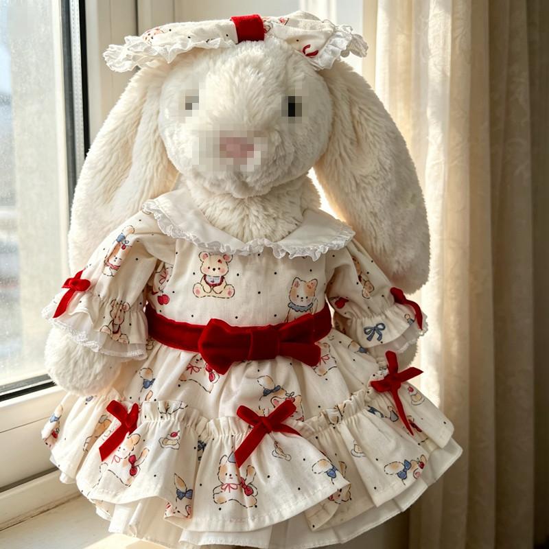 [Cloth Only] 32CM Bonnie Rabbit Doll Clothing Cake Bow Tie Princess Dress Set Jely&Cat Rabbit Doll Accessories
