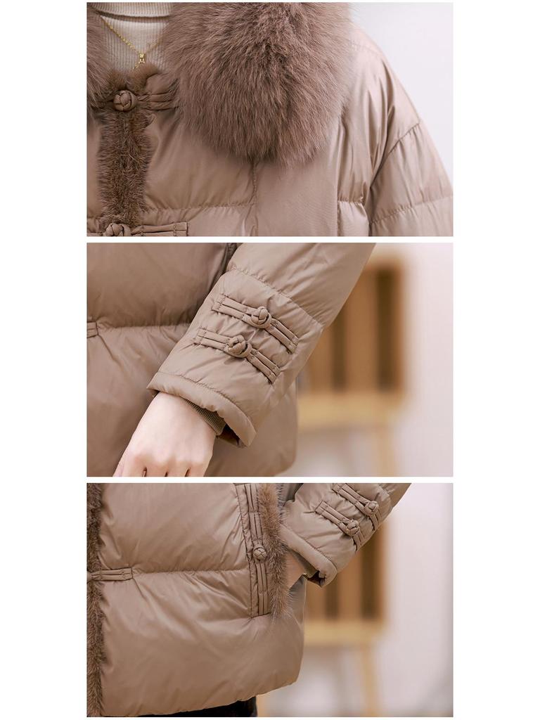 Women's Winter 2024 Plus Size Fur Collar Duck Down Coat - Fashionable, Loose, and Warm