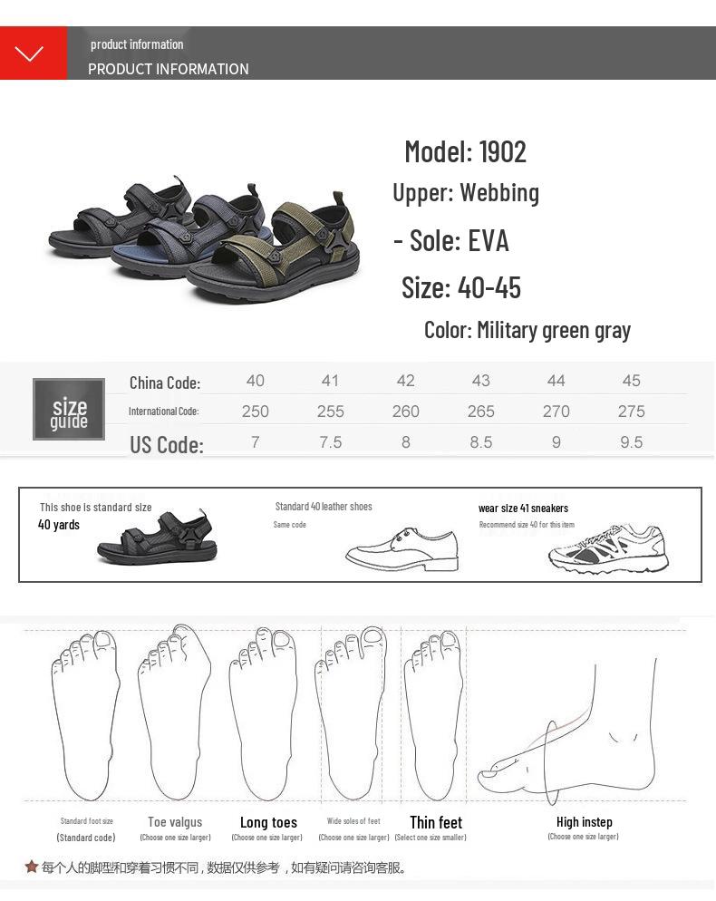 Men's 2026 Trendy Summer Sandals: Versatile Beach Shoes, Soft Sole, Outdoor Casual, Wear-Resistant