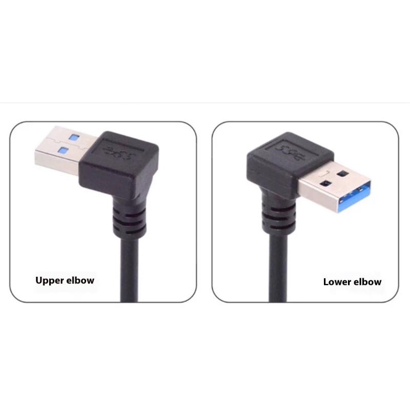 Fast Speed 5Gbps USB 3.0 Extension Cable Right Angle/Straight Head Adapter Male to Female Secure Mounting Ears Design