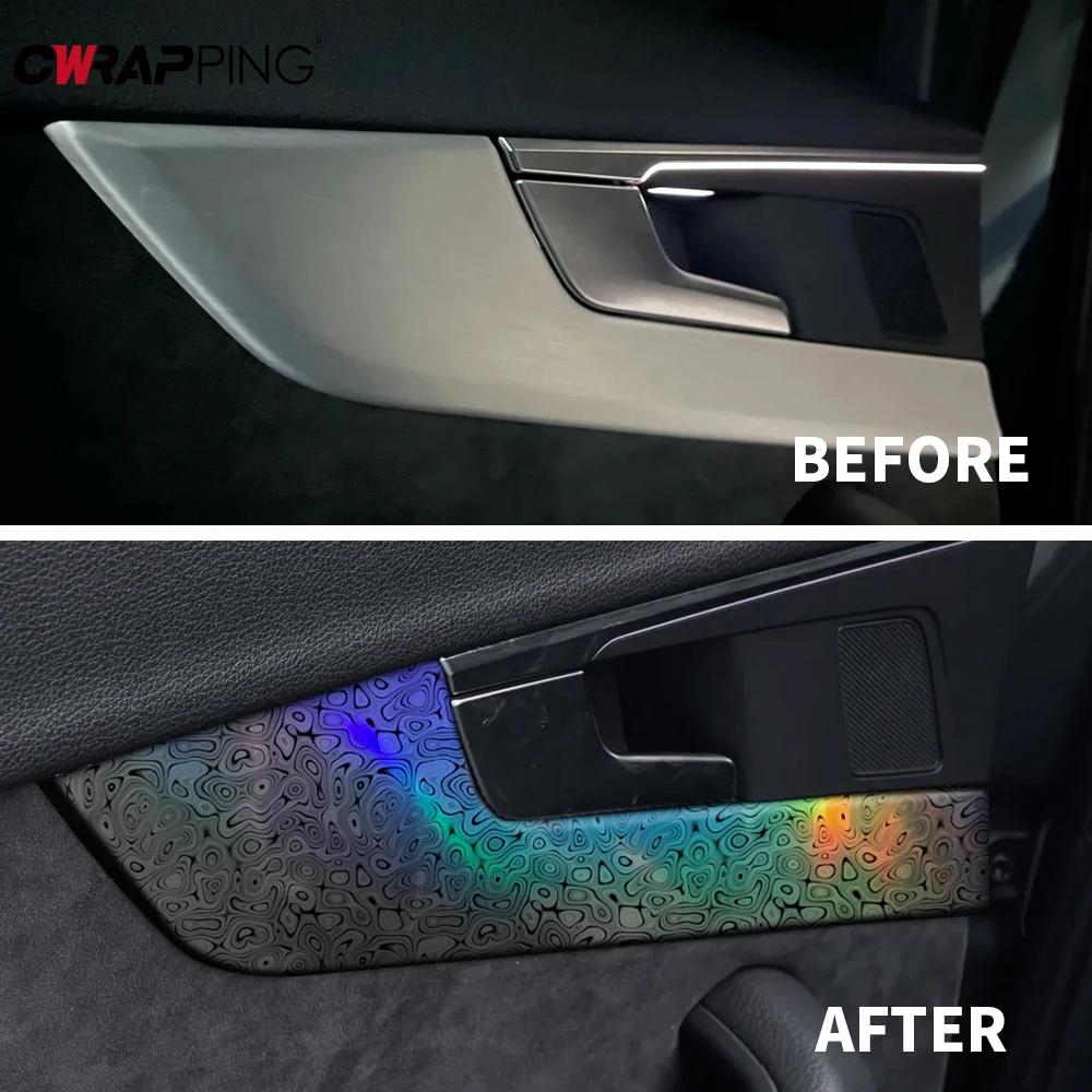 Laser Black Carbon Fiber Car Sticker Creative Change Films Waterproof Vinyl Body Modification Decorative for Car Accessories