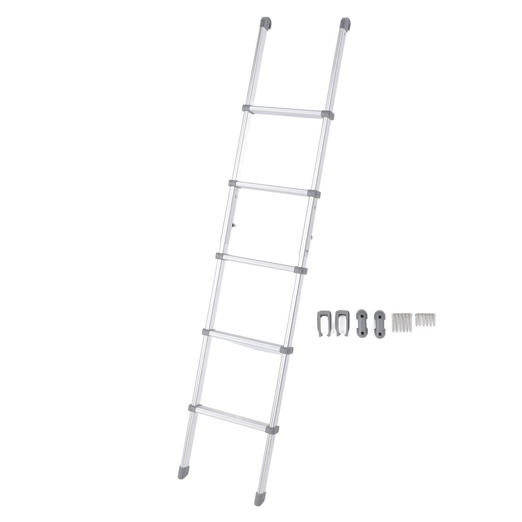 59.4in RV Bunk Bed Ladder Foldable Anti Slip Aluminium Alloy 5 Step Bunk Ladder for Motorhome Trailer Caravan