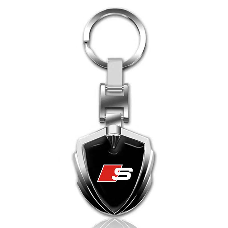 

3D Металлический брелок для ключей в стиле автомобильного стайлинга, подвеска для ключей для Audi C5 C6 C7 A4 B6 B8 B7 A6 A3 A5 Q3 Q5 Q7 8P S3 S5 S1 S4 S2 RS3 RS4 RS5 RS6 RS8 sline