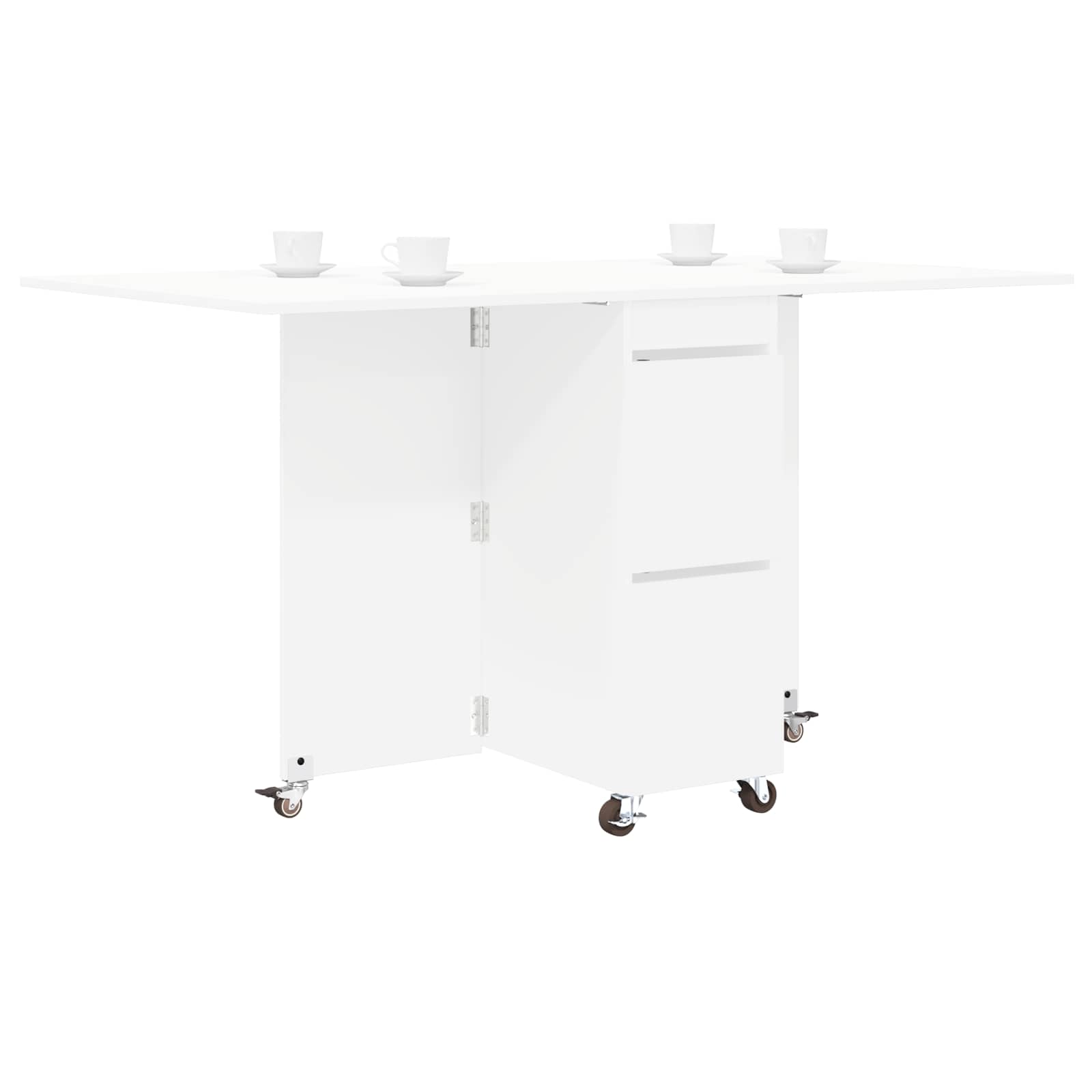 Esstisch-Set 2 Teile 140 x 80 x 77 cm Holzwerkstoff Weiß Rechteckig