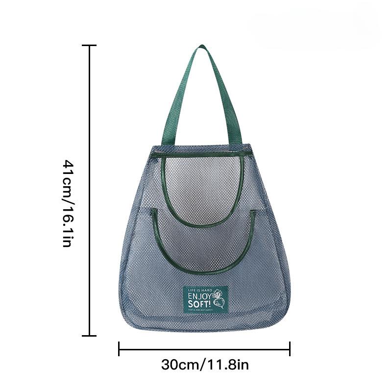 Сетчатые сумки для хранения чеснока, картофеля, лука - Прочный пластиковый подвесной органайзер для кухни и кладовой, безопасный для контакта с пищевыми продуктами Double layer 30*40cm-1PCS