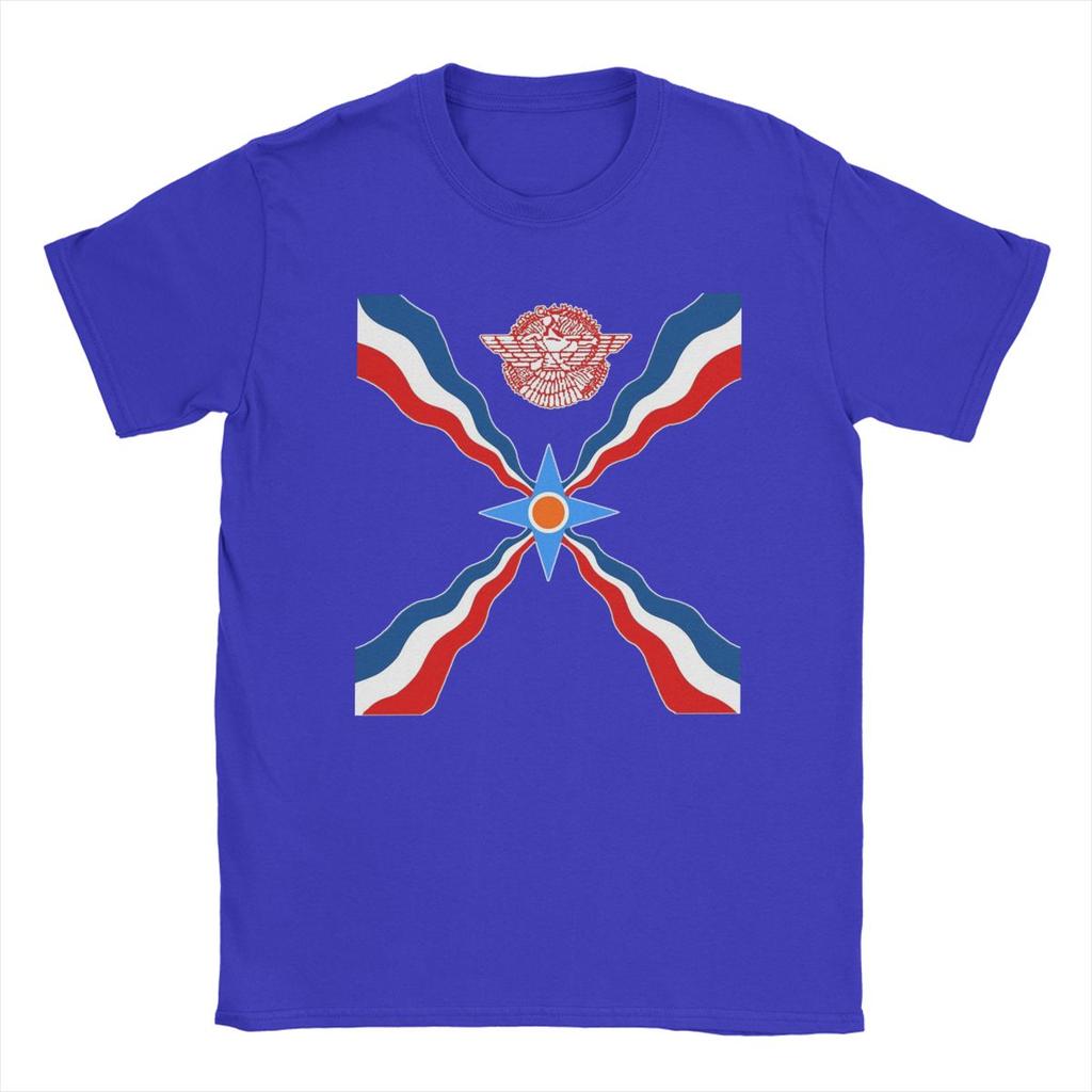 Assyrian Flag Assyria T-Shirts Men Fashion Pure Cotton Tees Round Neck Short Sleeve T Shirt Gift Idea Clothes