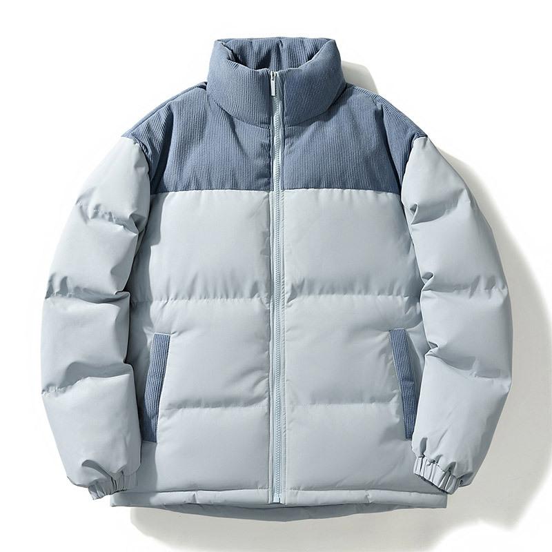 

Autumn and Winter Thickened Men s Stand-up Collar Cotton-padded Clothes, New Loose Casual Jackets, Boys and Girls Cotton-padded Jackets, Bread Clothes M небесно-голубой