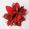 Transform Your Christmas Tree with This Elegant Christmas Poinsettia Glitter Flower Hanging Xmas Party Tree Decoration