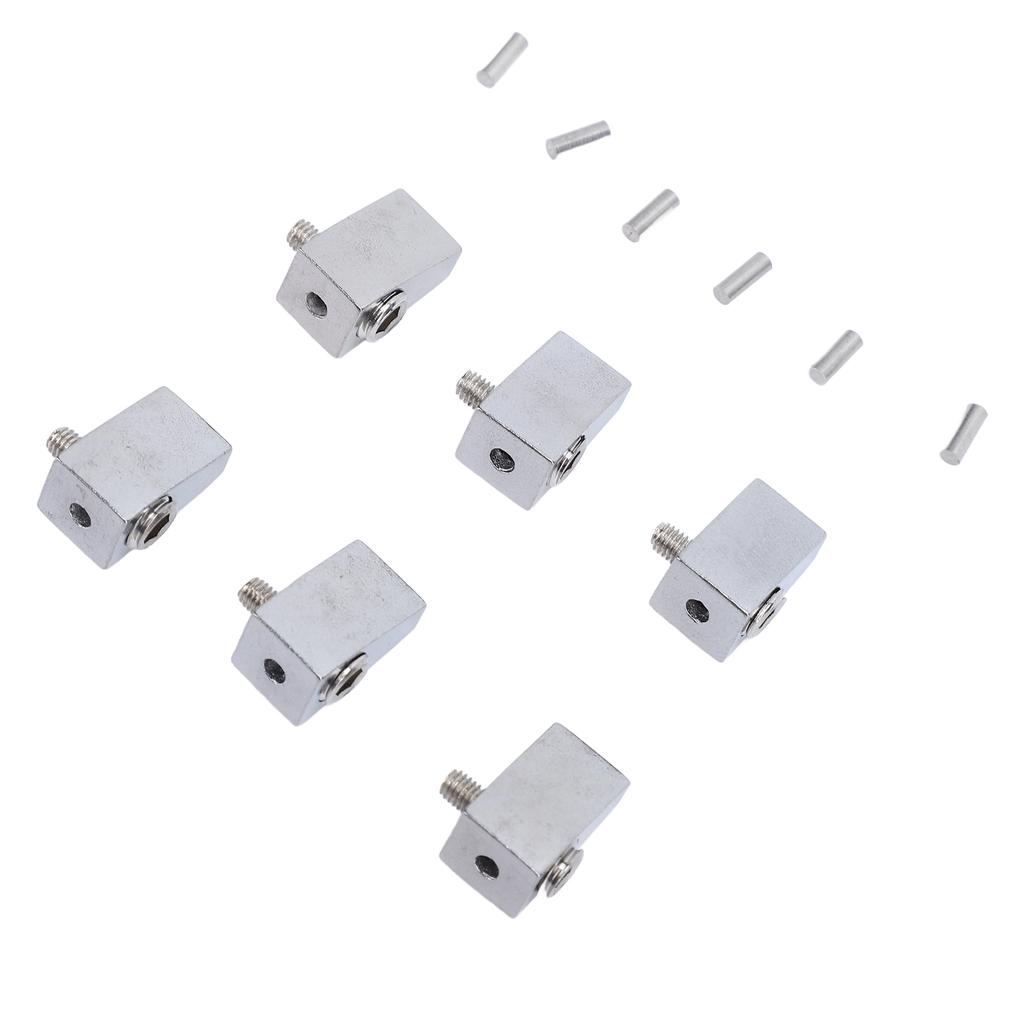 6Pcs Guitar String Locking Nut Split Type Bridge Lock Headless Electric Guitar Parts Accessories Silver