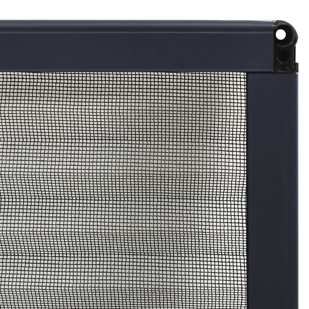 Insect Protection Pleated Blind for Windows Aluminum Frame In Anthracite Grey 60 X 80 Cm