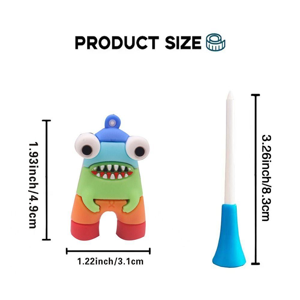 Cartoon Golf Ball Tees 8.3mm Golf Rubber Tees Golf Accessories   Insert Into Grass