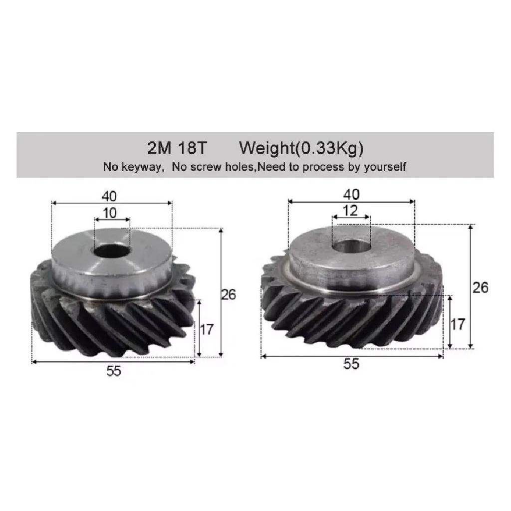 2M 3M 10T-30T High Torque 45° L/R Rotation Helical Gears Interlocking Machined Bore 180° Drive for Industrial Machinery