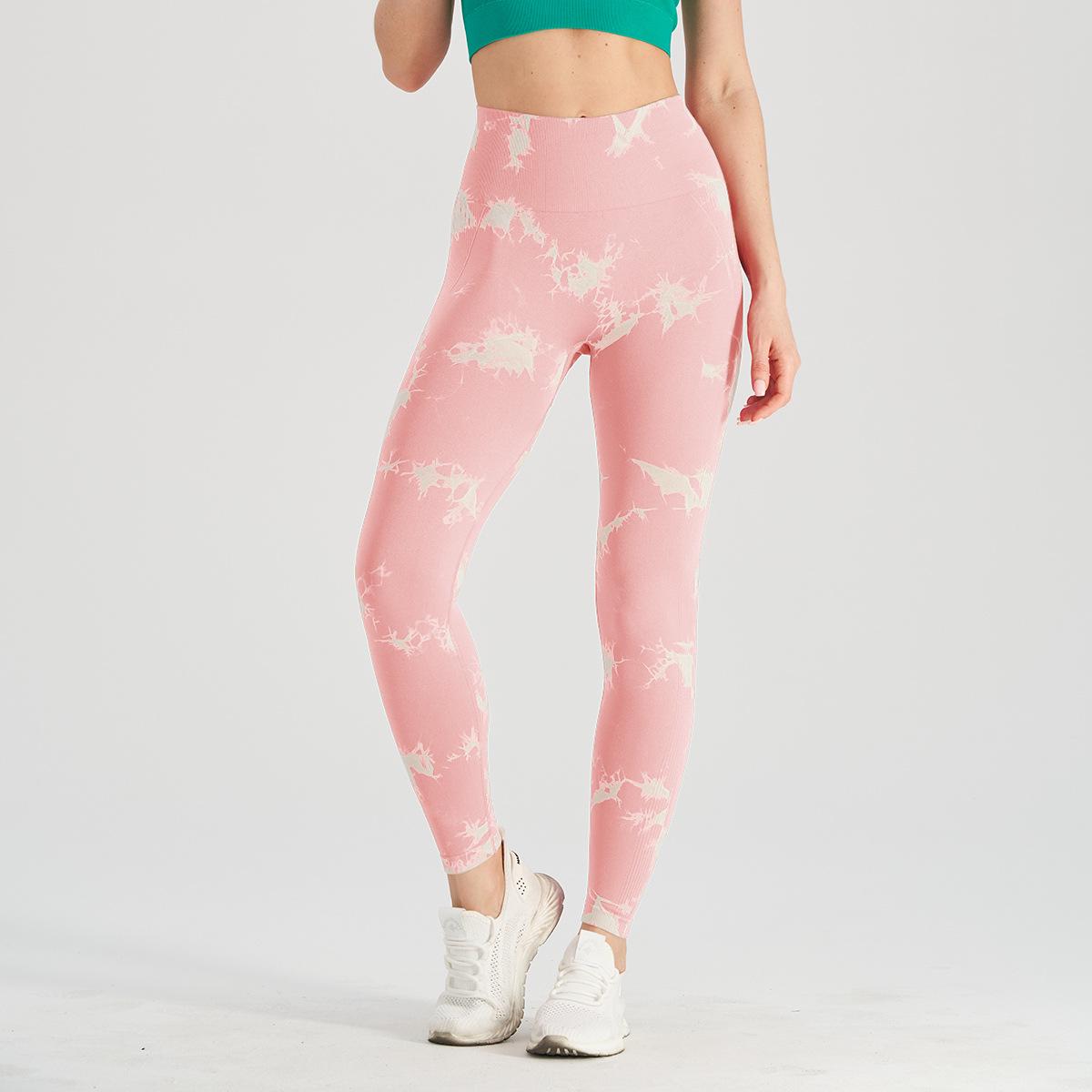 

Бесшовные брюки для йоги с градиентным принтом: Суперэластичные, формирующие фигуру, фитнес-леггинсы с высокой талией и эффектом «персиковых ягодиц» Large