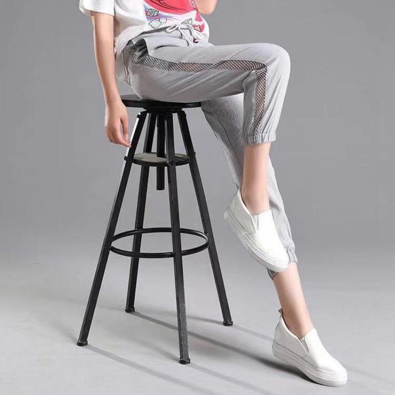 

Women s High Waist Cropped Ice Silk Harem Pants - Loose, Casual Korean Style for Summer Medium