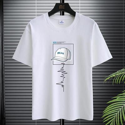 Men's Summer 2025 Trendy Loose-Fit Pure Cotton Round Neck Half-Sleeve T-Shirt