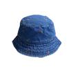 Korean-style new cherry embroidered denim bucket hat for women, summer trendy fashion influencer style hat for spring and autumn