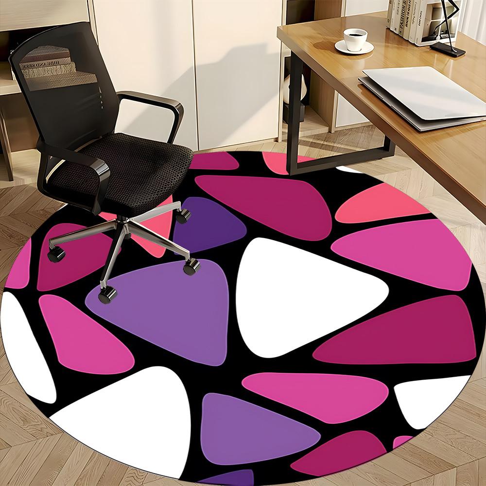 1pc Abstract Pattern Office Round Rug, Non-slip, Soft and Durable Office Rug for Interior Decoration, Perfect for Office, Beautiful Decoration yy26031