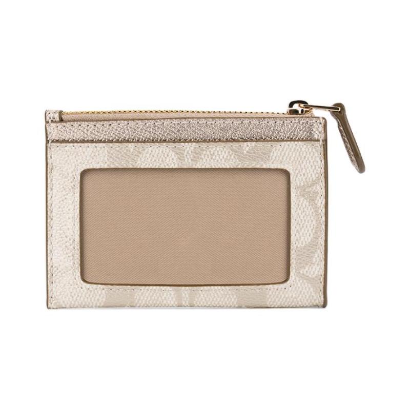 Coach Old Logo Artificial Leather Card Holder Regular Women's Champagne Champagne