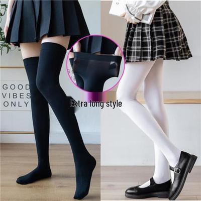Extra Long Velvet Thigh High Socks for Tall Women, 65CM Over-the-Knee Black Stockings for Layering