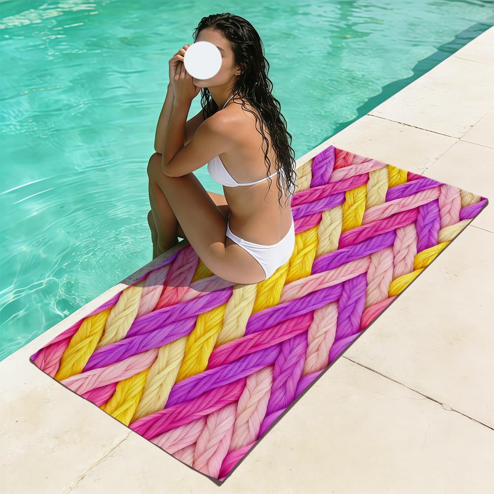 fashion funny Retro ethnic imitation braided pattern soft Beach Towels Trip swim Pool bathing Towel Gym home Decor Gift Holiday