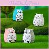 Large Black Resin Owl Statue Adorable Cartoon Animal Decoration For Desk Or Shelf