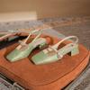 33513 Moda Zapatos Chinos Mary Jane Cabeza Dafang Espalda Vacía Zapatos de Tacón Grueso Versátiles Cómodos Año Nuevo para Mujer