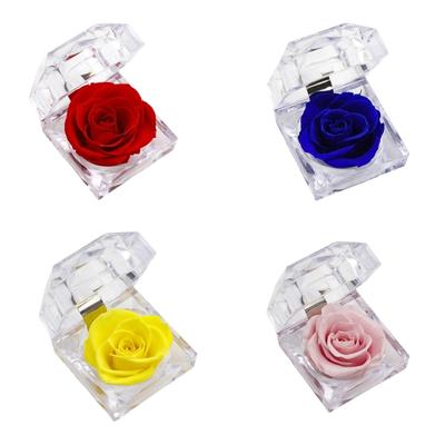 Elegante Scatola Portagioie in Acrilico con Rose Stabilizzate per Esposizione Ordinata e Protezione dei Gioielli in Qualsiasi Ambiente