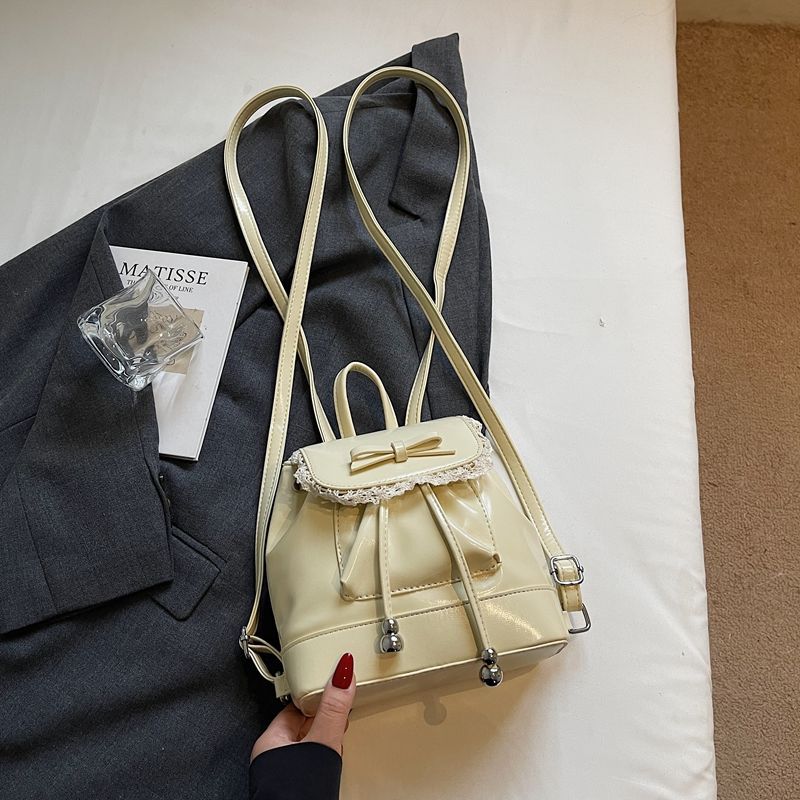 Gentle Wind Lace Bow Niche Mini Backpack Women's New Fashion Versatile Portable Travel Small Backpack