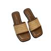 One-word Shoes for Women To Wear In Summer, New Beach Seaside Vacation Woven Flat-bottomed Cool Slippers