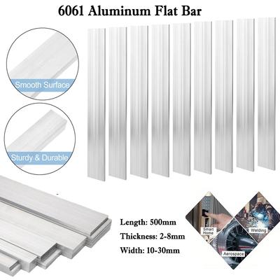 1-5pcs 6061 Aluminum Flat Bar Stock 500mm, High Strength Rectangular Bar for Metalworking, Industrial & Craft Use
