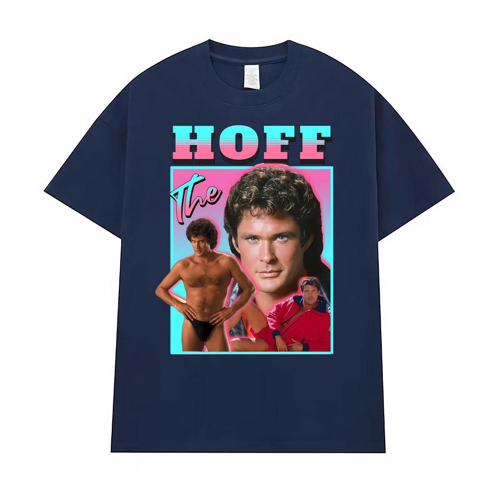 Hoff David Hasselhoff Homage Graphic Tshirt Unisexs Women Fashion Humor T Shirt Streetwear Short Sleeves Oversized Loose Tshirts