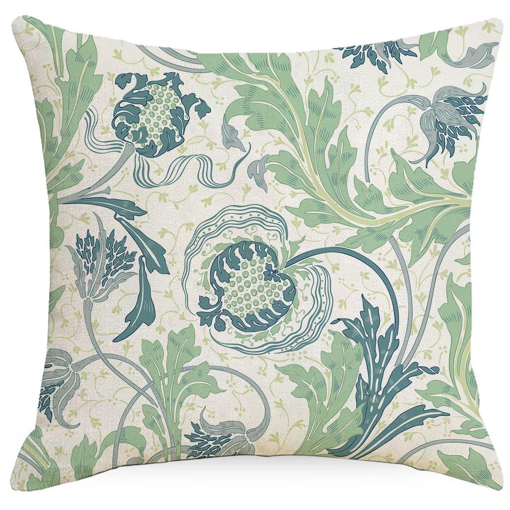 Kissenbezug mit geometrischem Blumen- und Pflanzenmuster im chinesischen Stil, Wohnzimmer, Sofa, Kissenbezug im neuen chinesischen Stil