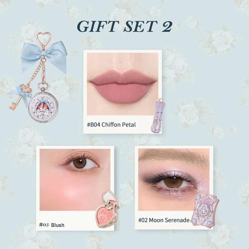 Flowerknows Bunny Garden Collection Gift Set Makeup High Pigment Palette Lip Balm Keychain Velvet Matte Lipstick Cream Blush Set