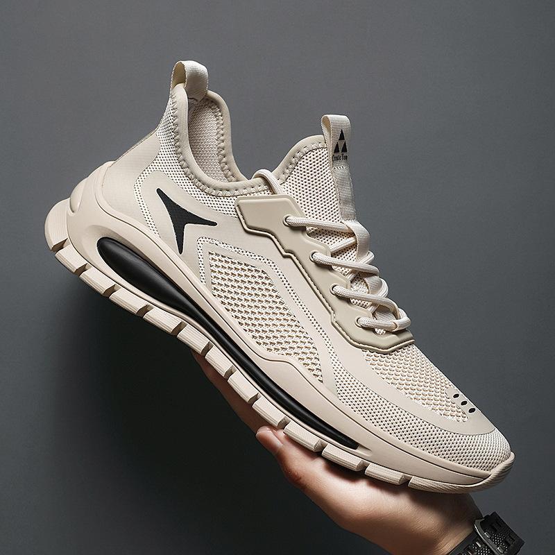 

Foreign trade flying woven mesh breathable men s athleisure shoes anti-slip wear-resistant, simple fashion and versatile men s shoes 45 хаки