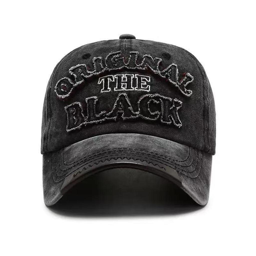 Retro THE BLACK Gewaschene Baseballkappe Herren Outdoor Baumwollkappen Modische Vintage Sportkappe Angelkappen