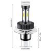 Motorcycle LED H4 Headlight - High/Low Beam, Super Bright 6000K, Plug & Play, Ultra White