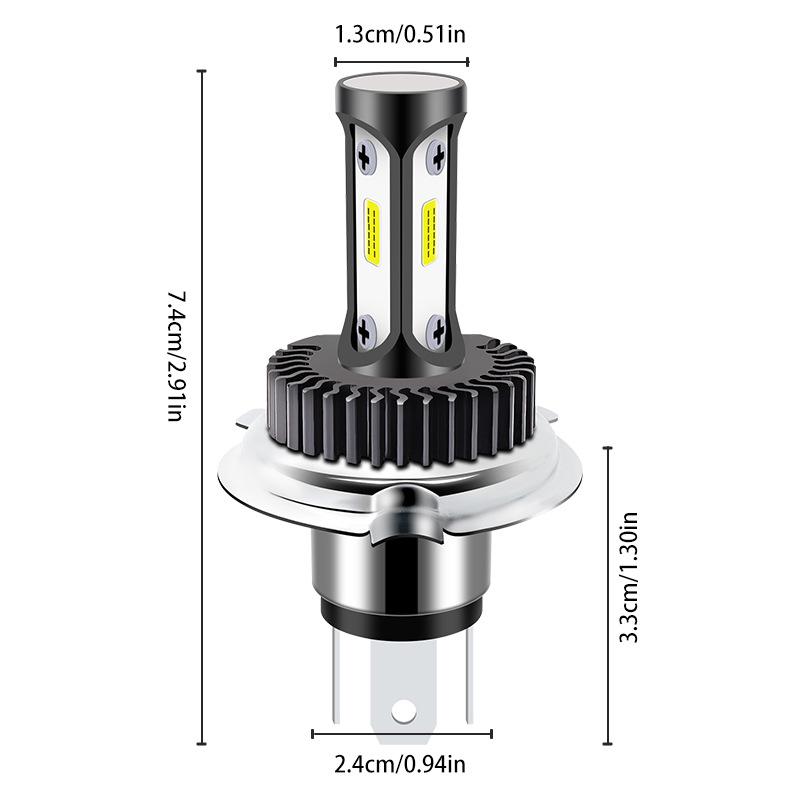 Motorcycle LED H4 Headlight - High/Low Beam, Super Bright 6000K, Plug & Play, Ultra White