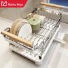 polished with wooden handle and drain tray