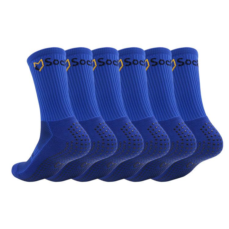 5 Pairs Adult Dot Rubber Non-slip Thickened Terry Wear-resistant Breathable and Sweat-absorbent Football Training Mid-calf Sports Socks