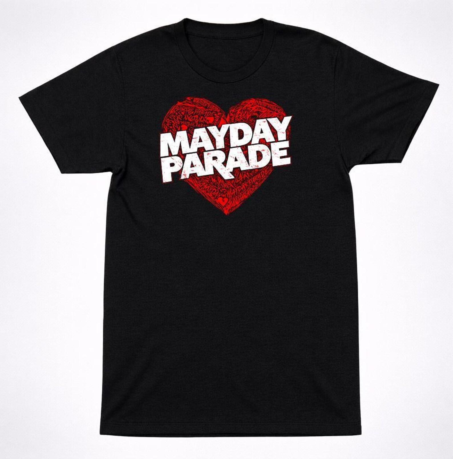 Mayday Parade Heart Logo Tee, Emo Pop Punk Band Shirt, Alternative Rock Style (Unisex S-XXL, Cotton Blend) S