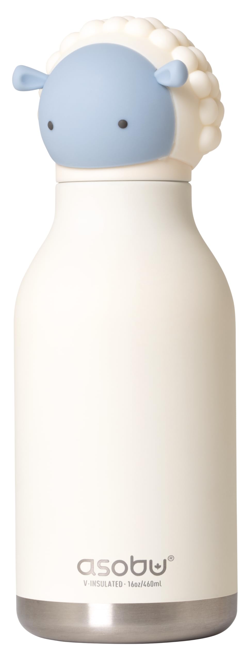 

asobu BESTIE Bottle, Bestie Stainless Steel Water Bottle with Straw, Insulated, Animal Character (Sheep)