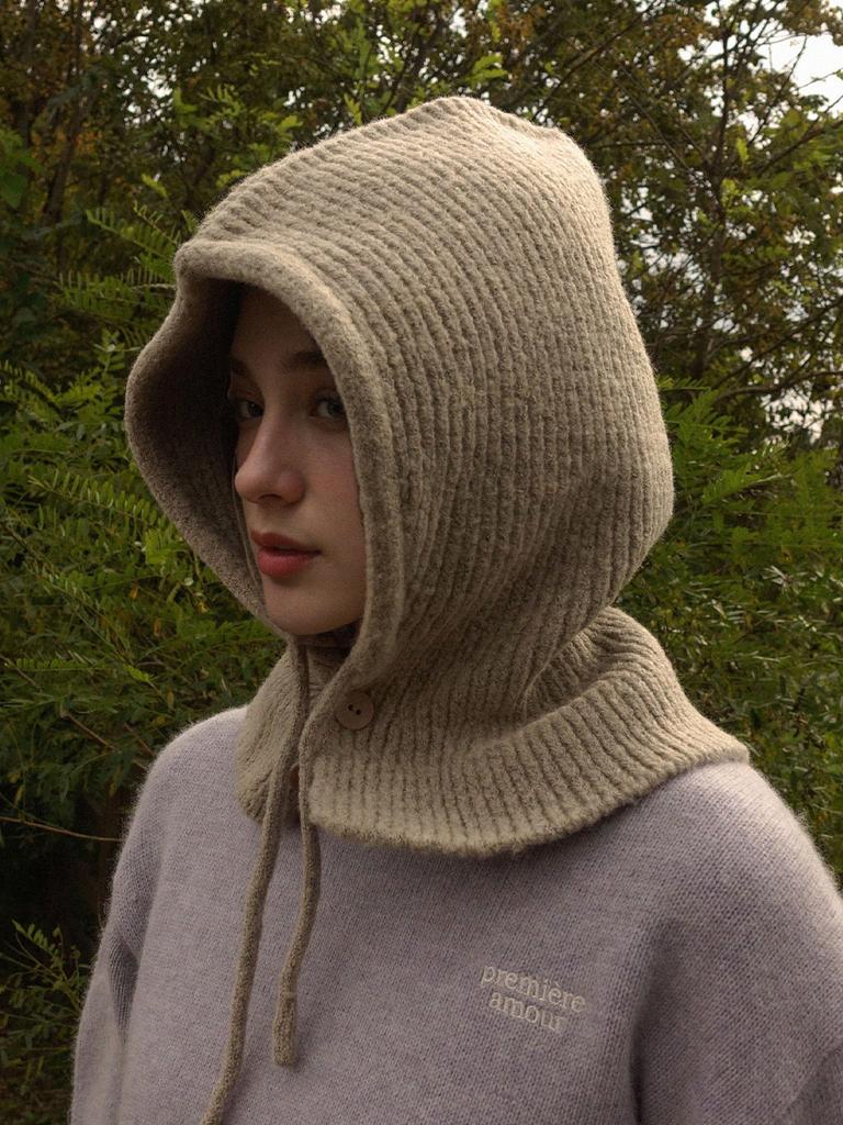 PREMIERE AMOUR Soft Knit Balaclava - Beige