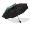 1pc Tropical Flowers Automatic Folding Umbrella, Portable Collapsible Design, 8-Rib Iron Frame, Outdoor Accessory yy250905072