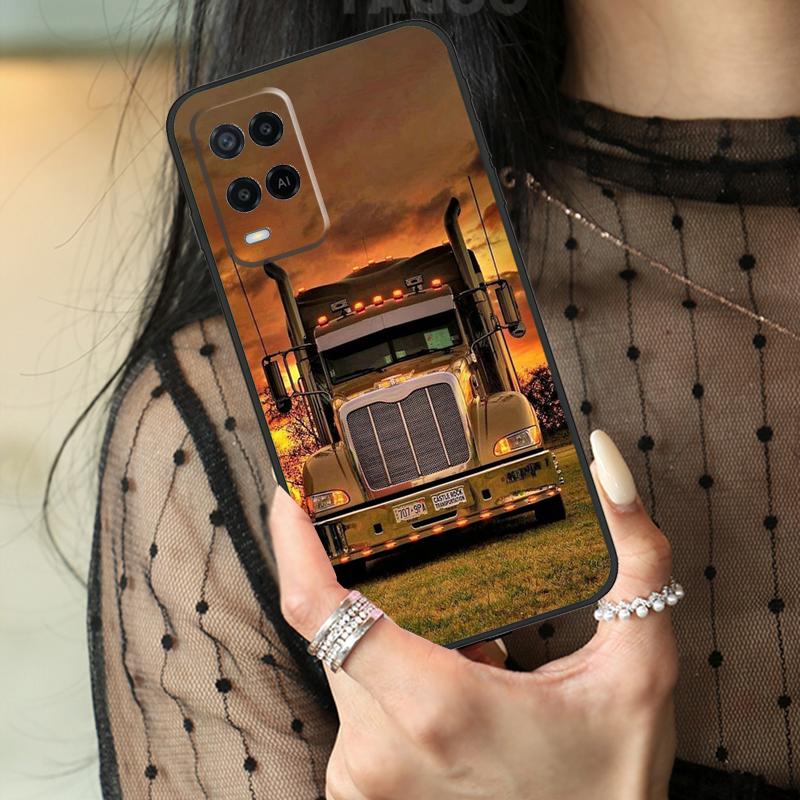 Cool Heavy Truck Car Case For Oppo A78 A98 A18 A38 A58 A60 A80 A40 A96 A76 A16 A94 A74 A54 A15 A17 A57 A77 A5 Pro