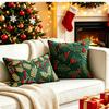 Xmas Tree Embroidered Pillowcase Christmas Tufted Pillow Covers New Throw Pillow Covers  Sofa Decor