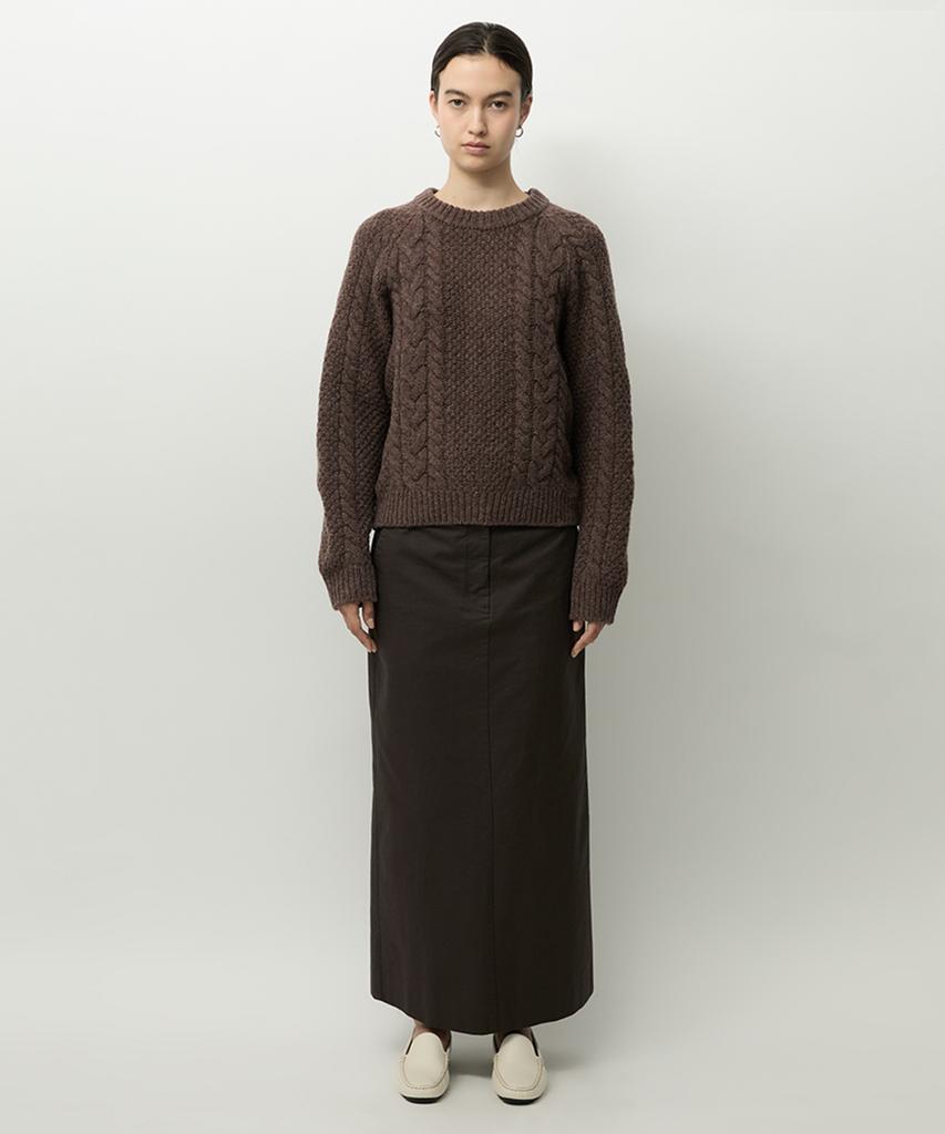 Leopeusaideuhwaiteulabel Shetland Cable Knit Brown