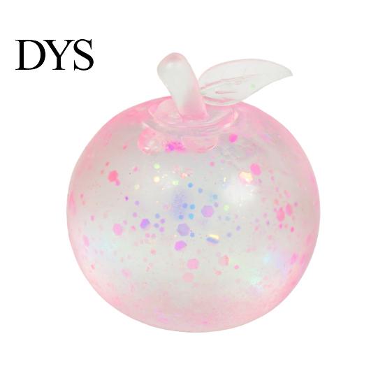 Decompression Toys for Study Maltose Glitter Apple Squeeze Stress Ball, Soft TPR Slow Rising Fidget Safe Kids Toy Anxiety Relief, Cute Fruit